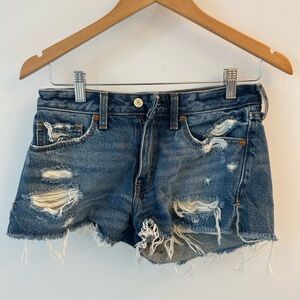 Abercrombie & Fitch Blue Distressed Jean Shorts